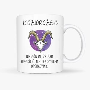 Kubek znak zodiaku Koziorożec, astrologiczny kubek z napisem, prezent dla zodiakary, horoskop Koziorożec.