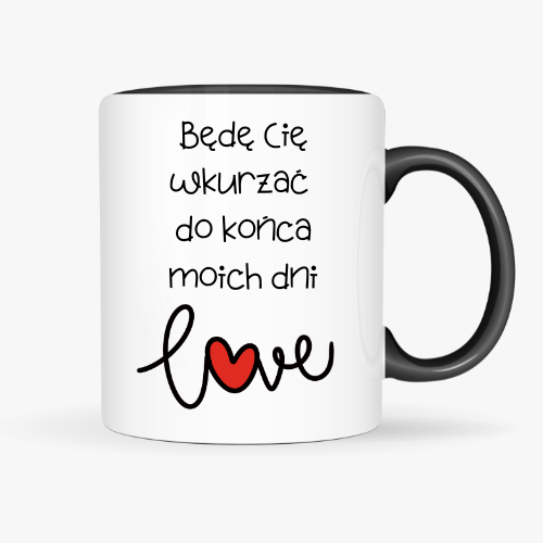 kubek walentynkowy z humorem, prezent na walentynki dla par, kubek z napisem będę cię wkurzać