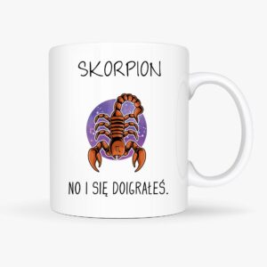 Kubek znak zodiaku Skorpion, astrologiczny kubek, prezent dla zodiakary, horoskop Skorpion.