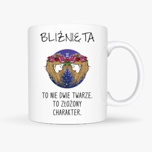 Kubek znak zodiaku Bliźnięta, astrologiczny kubek, prezent dla zodiakary, horoskop Bliźnięta.