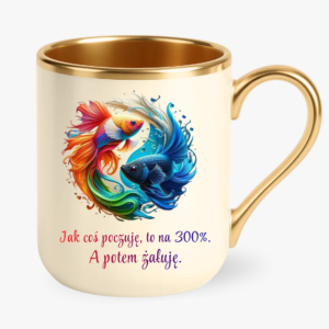 kubek znak zodiaku ryby, prezent dla zodiakalnej ryby, kubek astrologiczny ryby