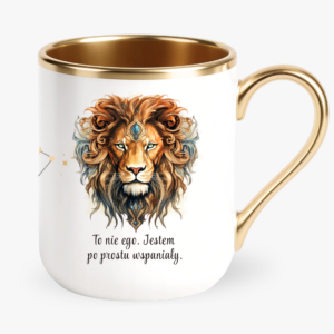Kubek znak zodiaku Lew, astrologiczny kubek, prezent dla zodiakary, horoskop Lew. elegant znak zodiaku